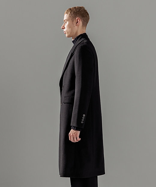 WEB限定】グロッシーウール ダブルブレストチェスターコート