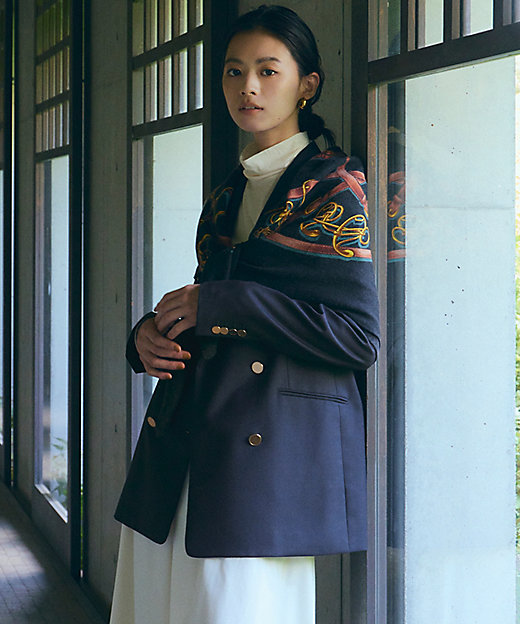 ウーステッドウールツイル 紺ブレ ジャケット（JKWOSA0303