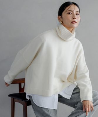 洗える】ウールカシミヤ ニットポンチョ（KRWOSW0652） | 23