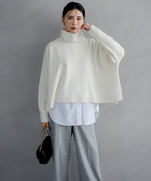 洗える】ウールカシミヤ ニットポンチョ（KRWOSW0652） | 23