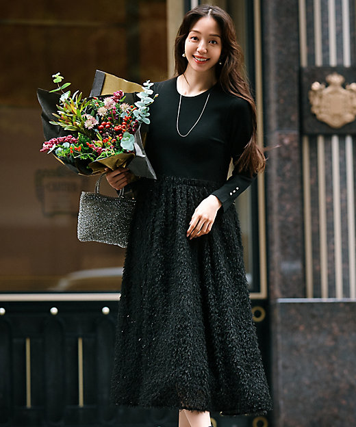 新品・タグ付き・箱あり】THE TOÉアンゴラ混 ニットミニワンピース