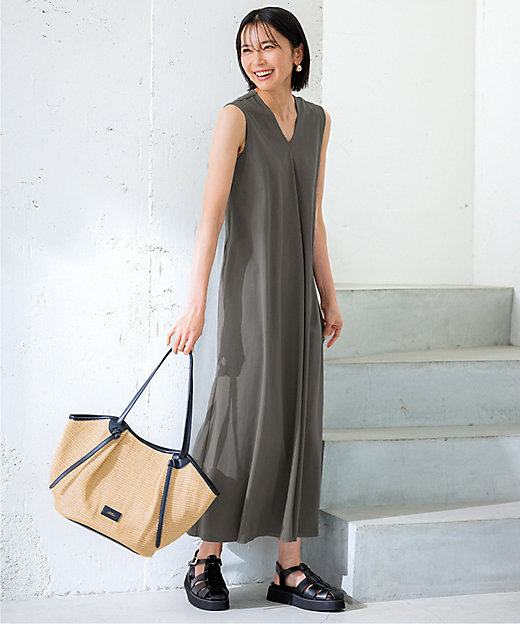 洗える】ALBINIコーコラン ノースリーブ ワンピース