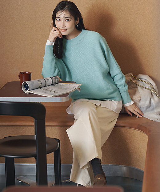 滝沢眞規子さん着用／洗える】コットン コーデュロイ ワイド パンツ