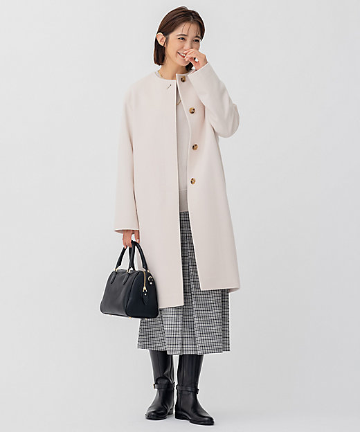 ウールカシミヤビーバー ノーカラー コート（SCWSNW0505