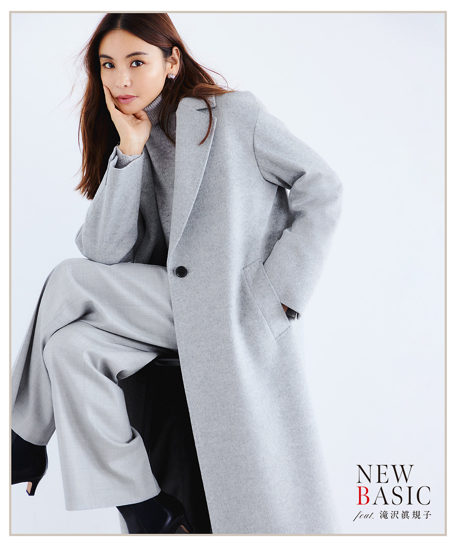 極美品 トゥモローランドピルグリム カシミヤチェスターコート グレー