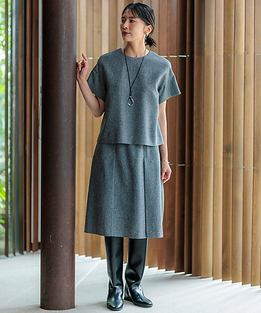 洗える】ツイーディーエトワール Aライン スカート