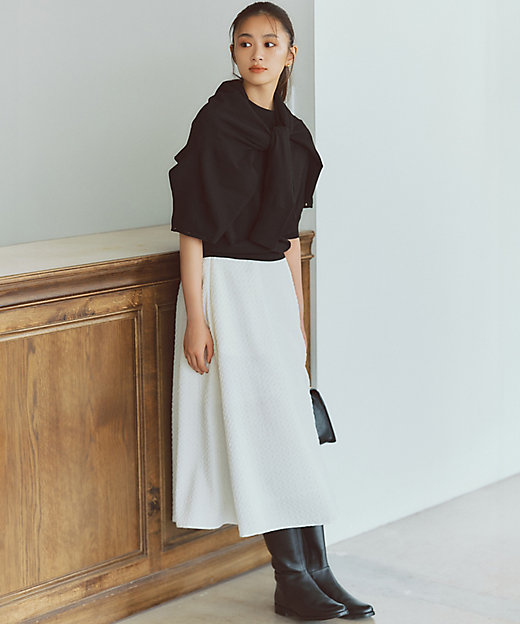 洗える】プレザンスジャカード タックスカート（SKWOCW0314