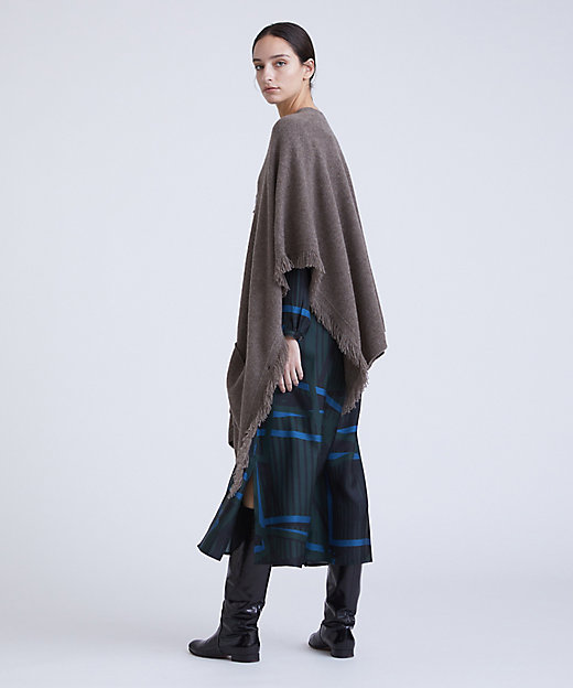 美品☆ブルネロクチネリ BRUNELLO CUCINELLIポンチョ ケープ ブルネロ