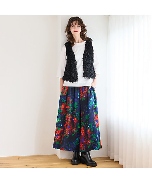 IMPORT PRINT】プリントキュロットスカート