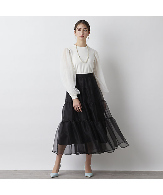 オーガンジーティアードスカート（83042401） | Rose Tiara