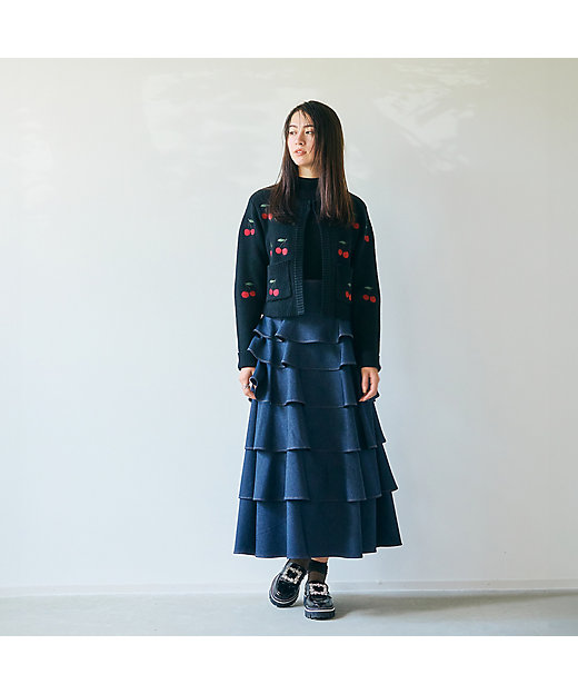 デニム調ティアードスカート（83046406） | Rose Tiara (Women