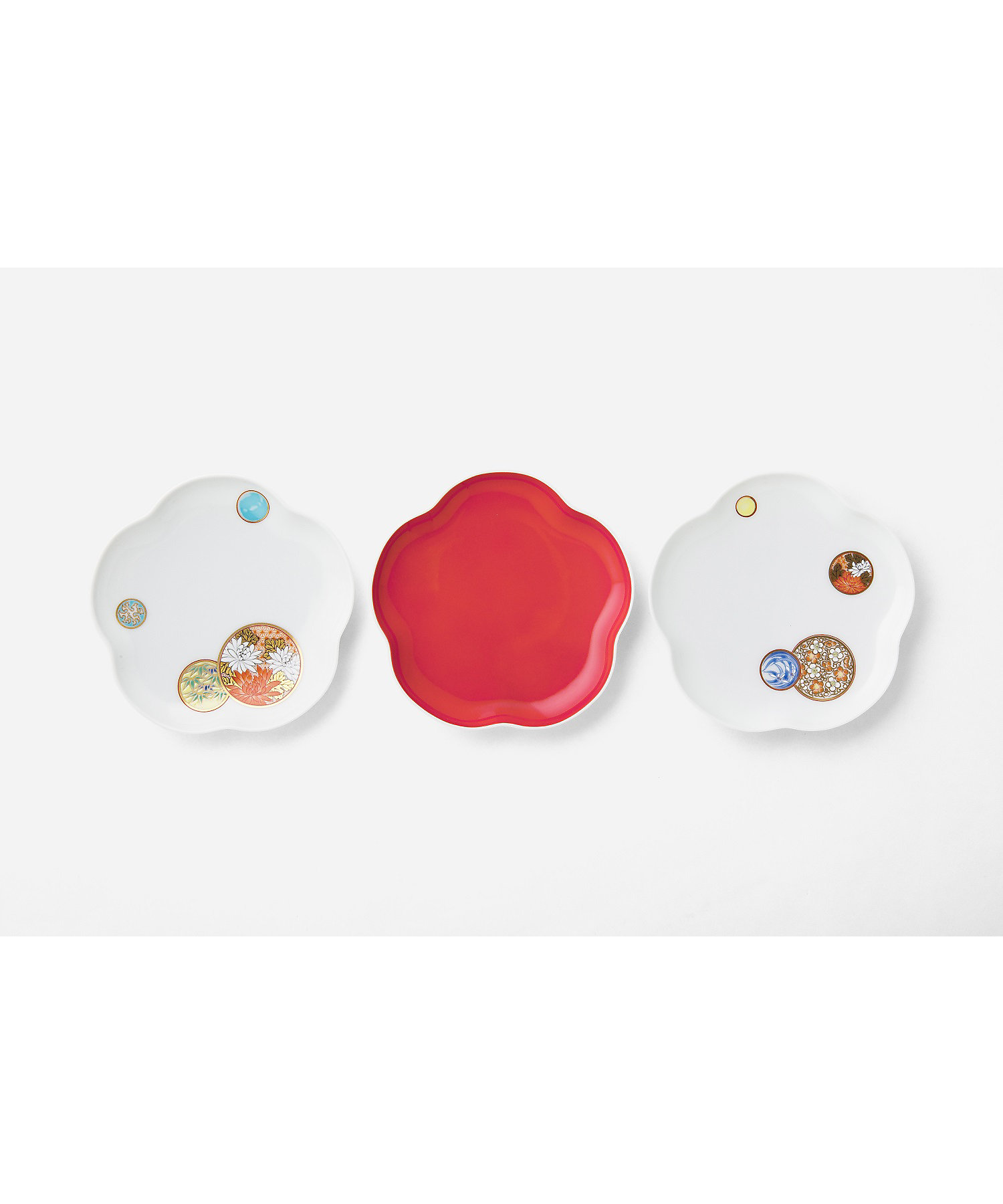 寿赤絵 トリプレット緋 AKE 皿セット | 深川製磁/フカガワセイジ