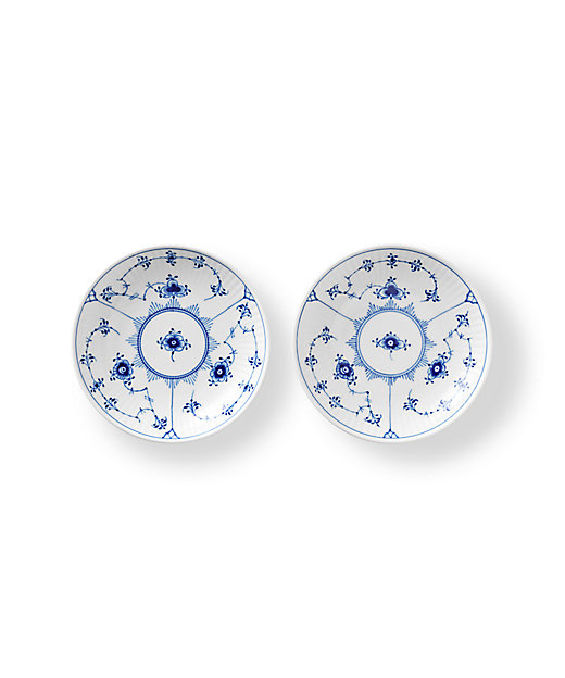 ブルーフルーテッド プレイン ディーププレートペア13cm | ROYAL