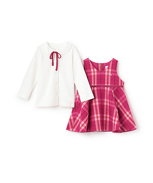 オーガストチェックジャンパースカート＆トップスセット