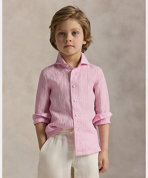 ストライプド リネン シャツ CWPOWOVB6820573 | POLO