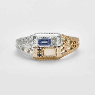 双子座＞シルバー／K10マルチストーンリング | agete/アガット