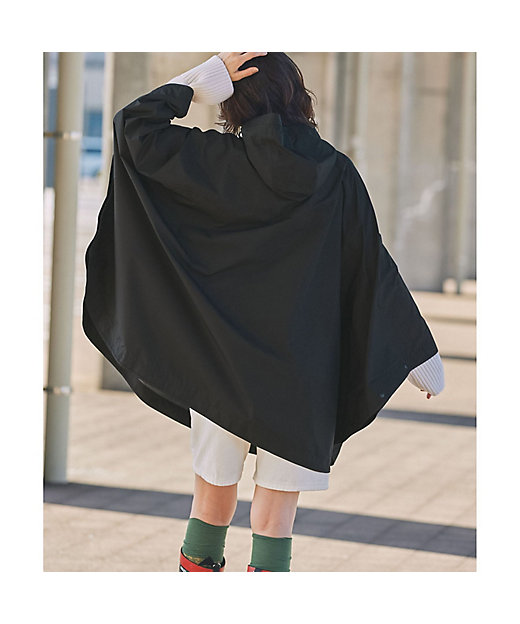 透湿防水 撥水 防風 2トーンデザイン パッカブルポンチョ ／ 収納袋