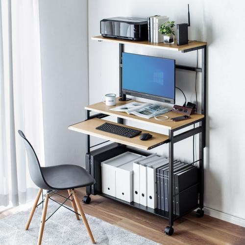 パソコンラック 幅90cm 奥行43cm キーボードスライダー サブテーブル