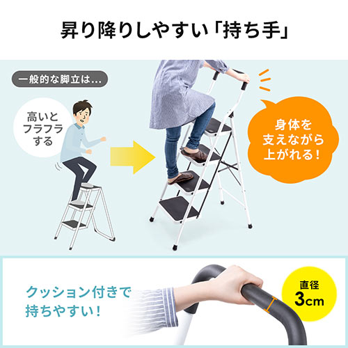 ステップラダー 脚立 折りたたみはしご 足場 4段 耐荷重100kg 150