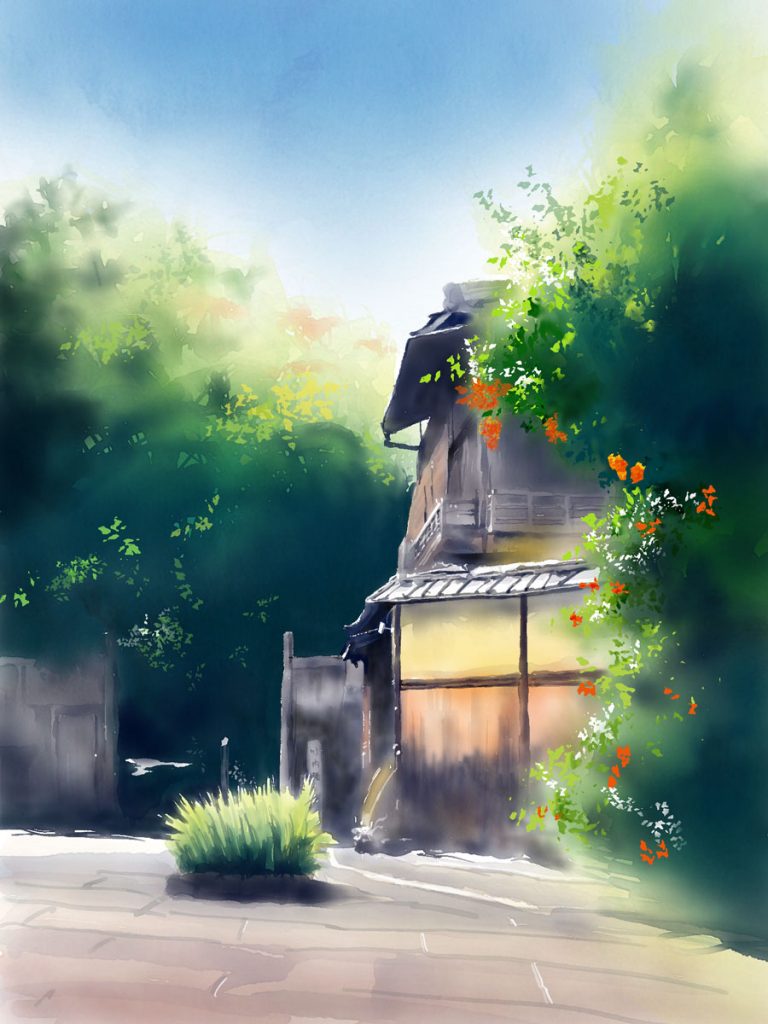 iPadで絵を描く! Tayasui Sketches Proで描いた京都の風景画（iPad