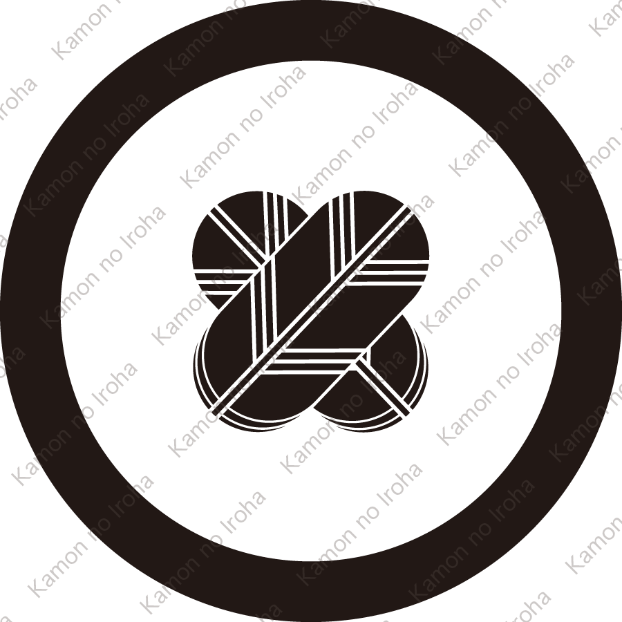 丸に豆違い鷹の羽紋（まるにまめちがいたかのは）：家紋のいろは