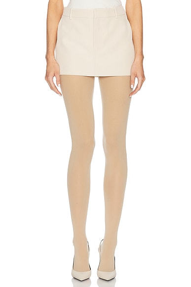 Helsa Recycled Twill Trouser Mini Skirt in Light Khaki | FWRD