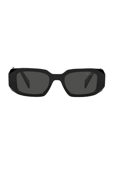 Prada Scultoreo Narrow Sunglasses in Black | FWRD