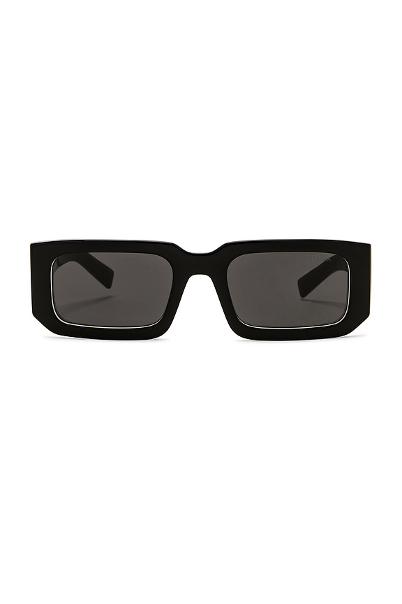 Prada Scultoreo Narrow Sunglasses in Black | FWRD