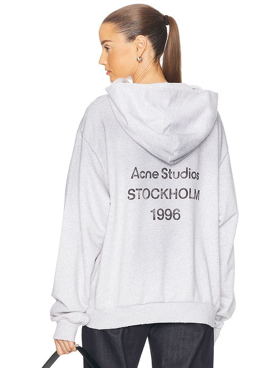 Acne Studios Franziska Hoodie in Pale Grey Melange | FWRD