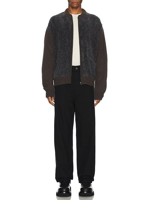 thisisneverthat Velvet Knit Zip Polo in Brown | FWRD