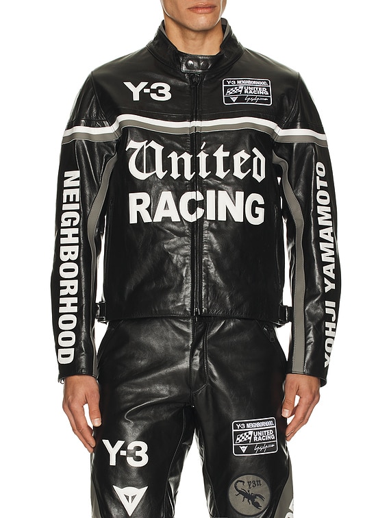 Y-3 Yohji Yamamoto x NBHD Leather Racer Jacket in Black | FWRD