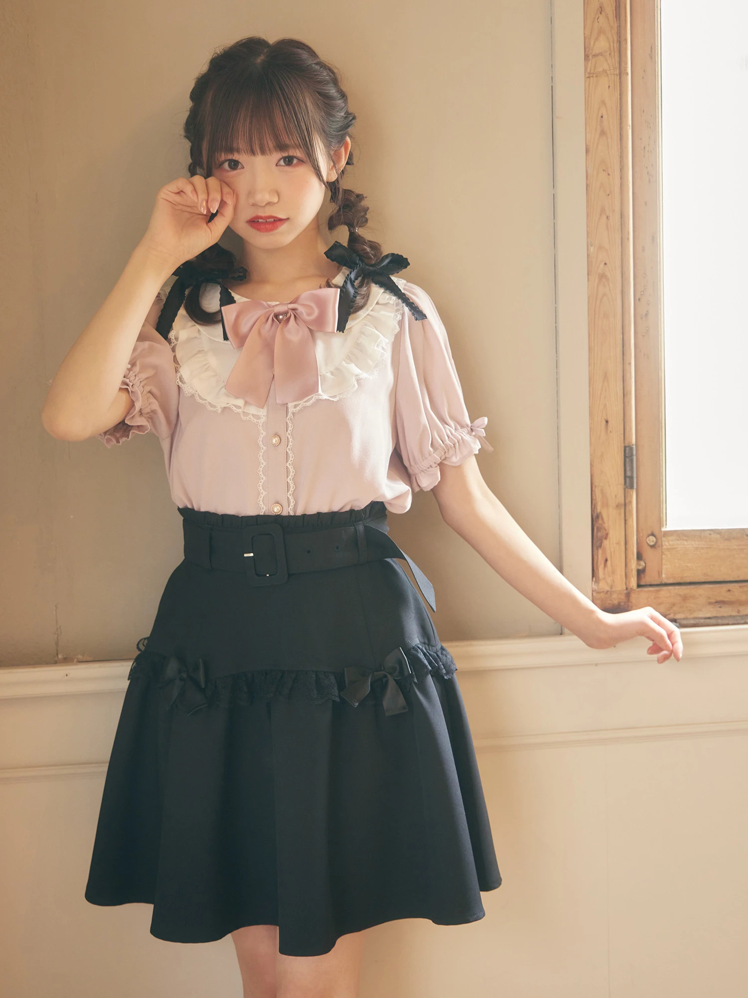 レース×リボンギャザーフレアスカート - Ank Rouge(アンクルージュ)の