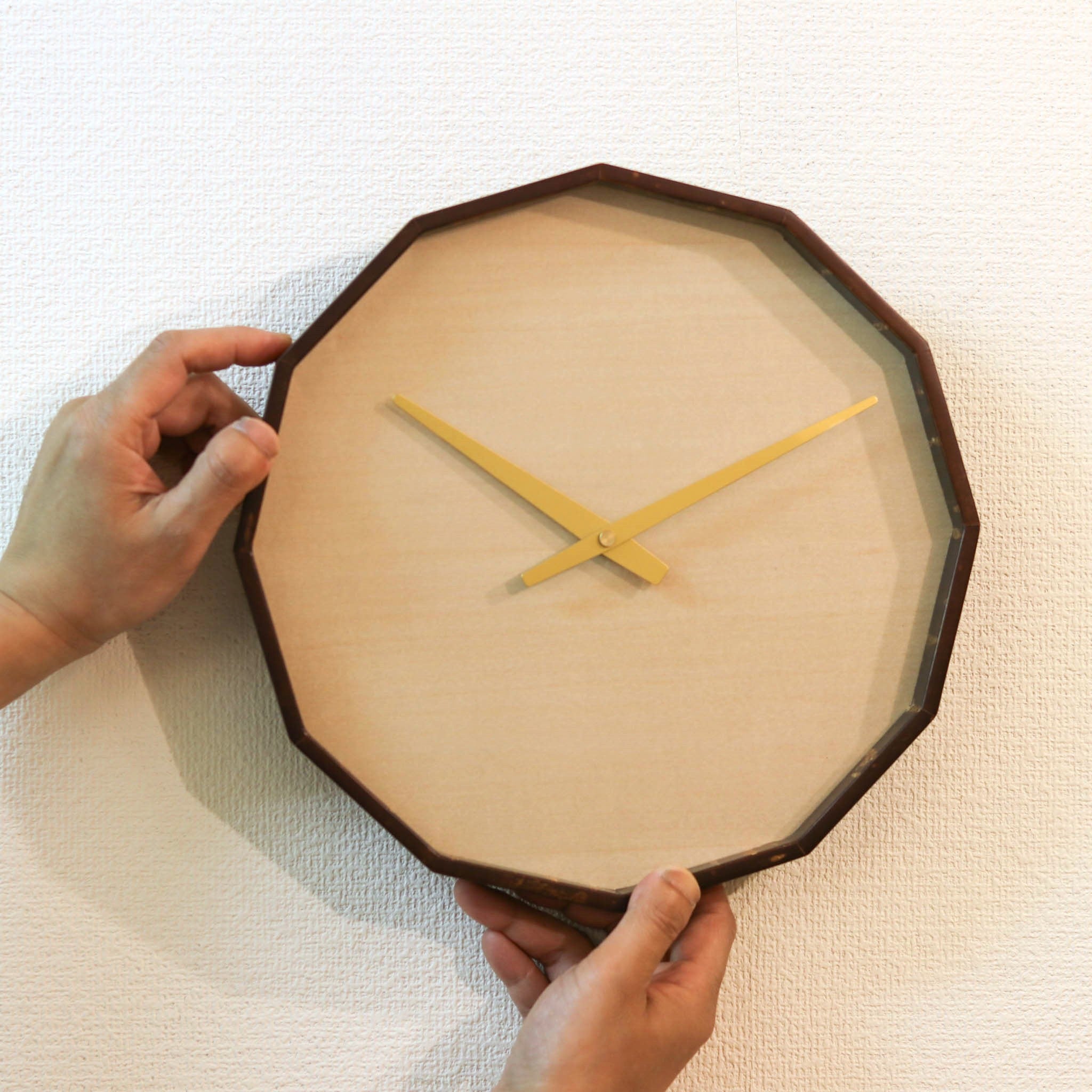 樺細工 壁掛け時計 | 素箱 十二角時計 | かえで | 角館伝四郎