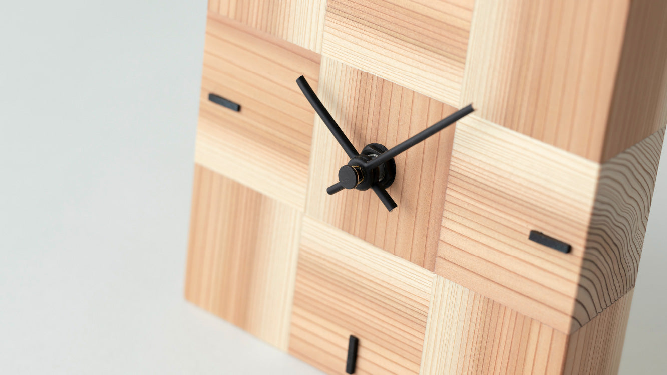 木工製品 置き時計 | ko NENRIN | 市松 | ミマツ工芸