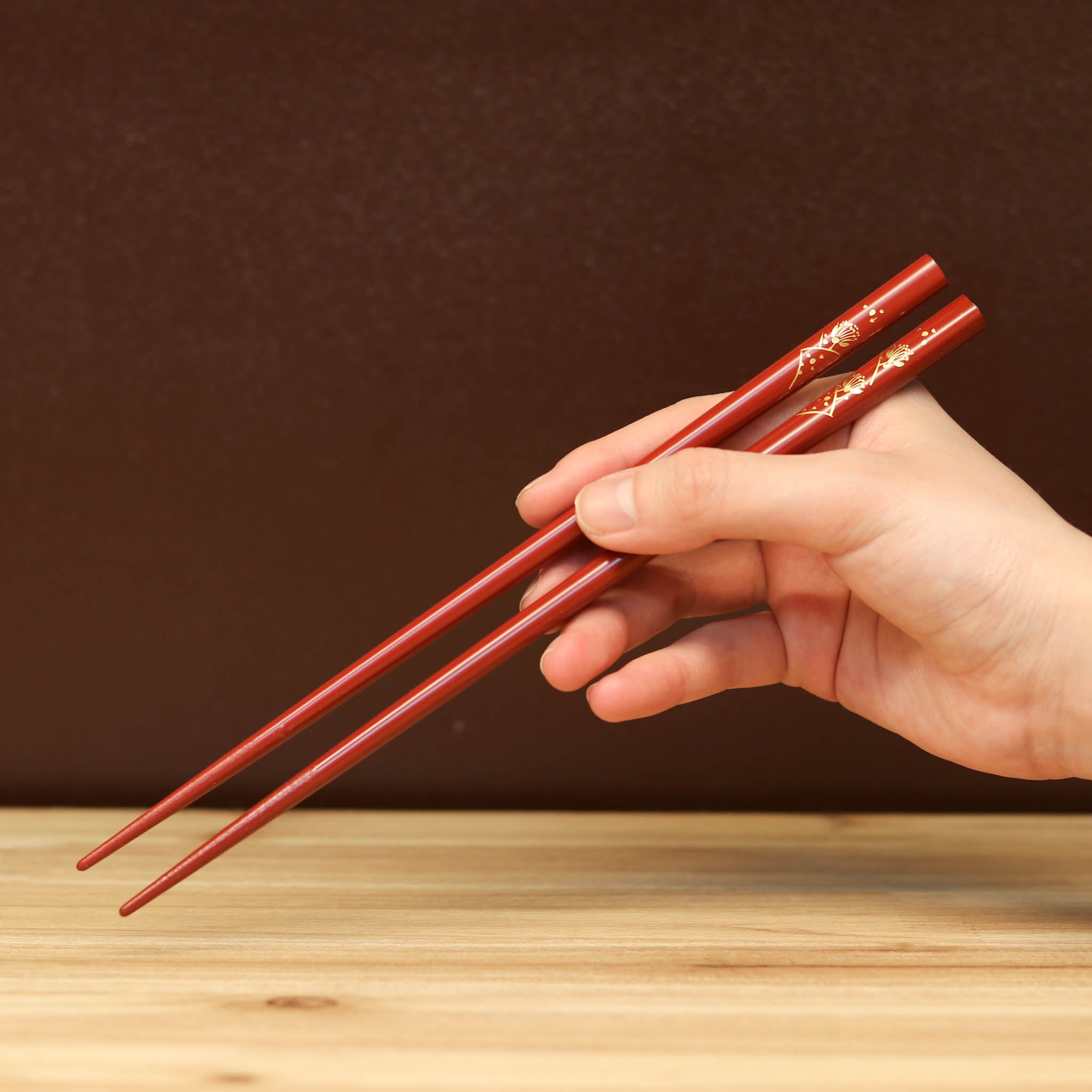 輪島塗 夫婦箸 | 梅沈金 | 22.5cm | 大藤漆器店