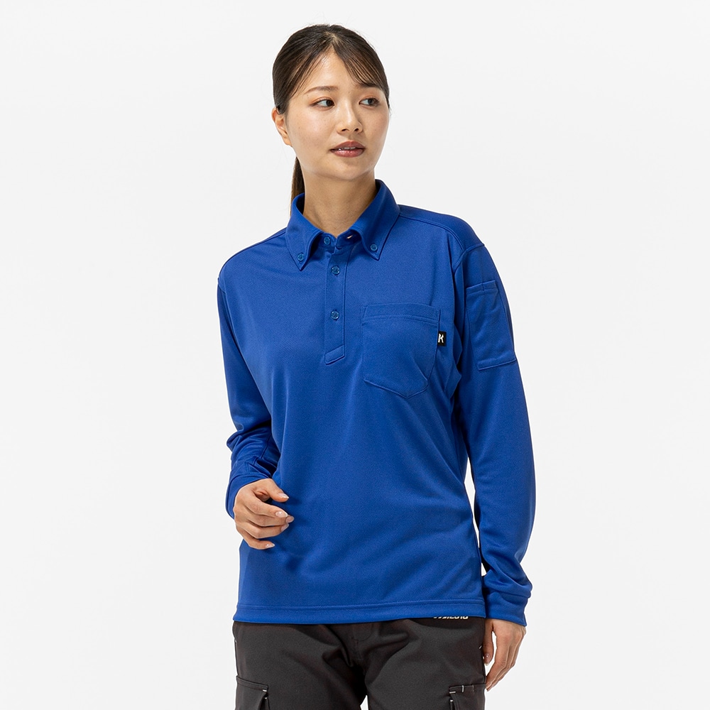 ワークボタンダウン ポロシャツ(制電／長袖)|F2JA1181|ウエア