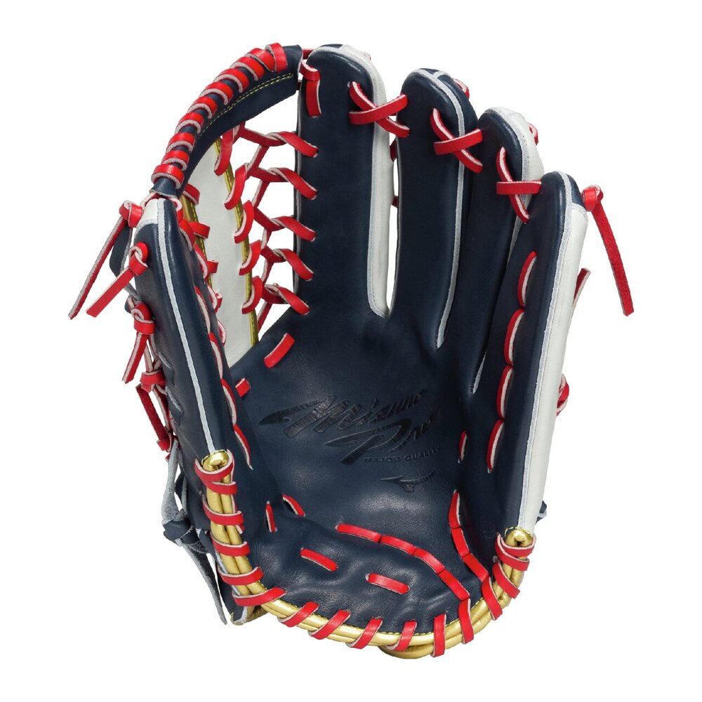 ミズノ軟式野球グローブ 青と赤 メガビッグMマーク ミズノ軟式野球