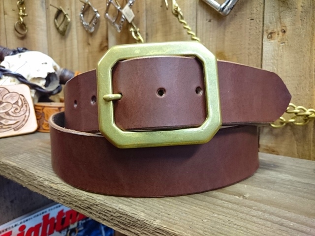 栃木オイル多脂革レザーベルト 【チョコレートブラウン】45mm