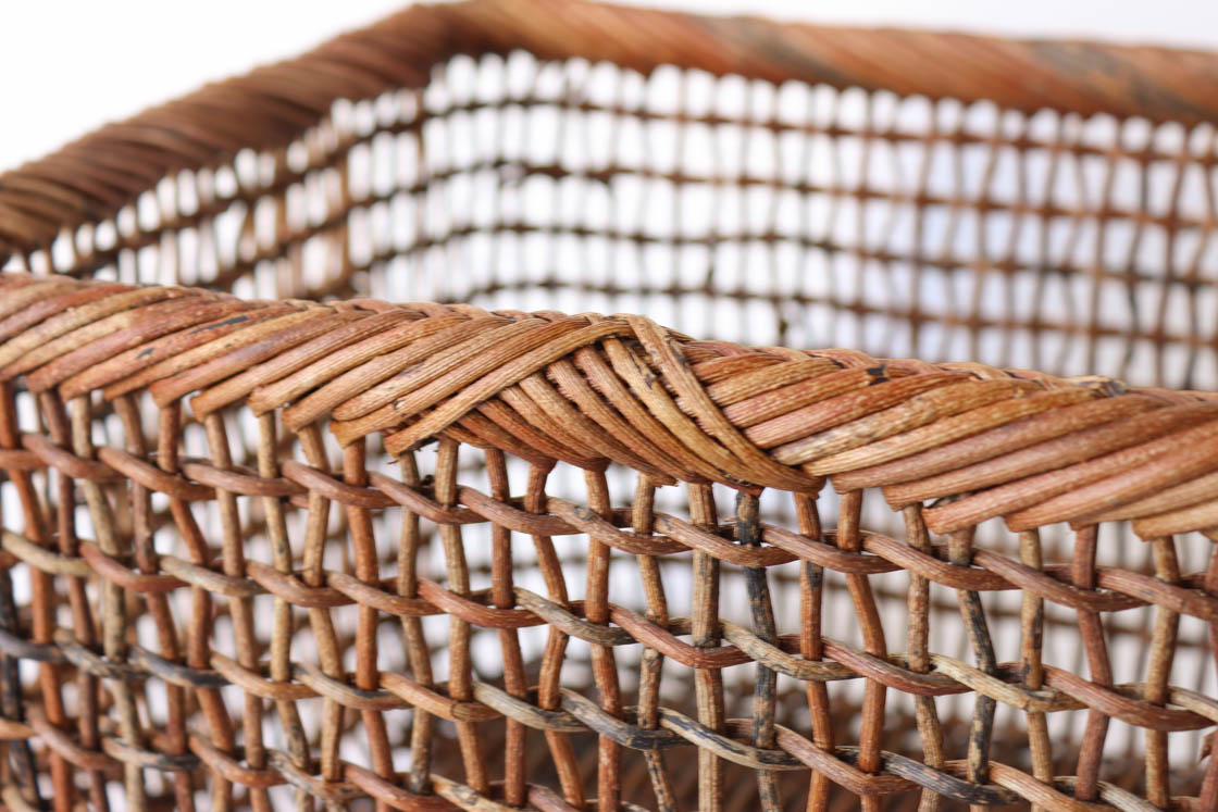 青森 あけび こだし編み 四角かご (深)