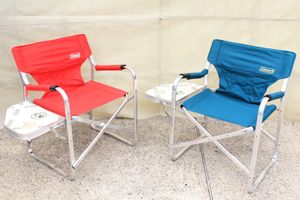 Coleman アウトドアチェア 2個セット レッド キャンプ サイドテーブル