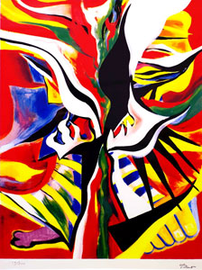 岡本太郎「哄笑」版画リトグラフ59×46cm