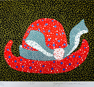 草間彌生「帽子」1986年 版画46×53.5cm