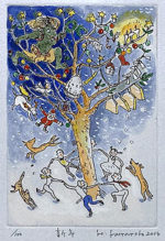 山本容子「魔笛」手彩色銅版画 2006年