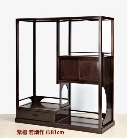 ギャラリー飾り棚: 紫檀 若畑作 伝統工芸品 中袋 3尺棚 no.3505 / 唐木