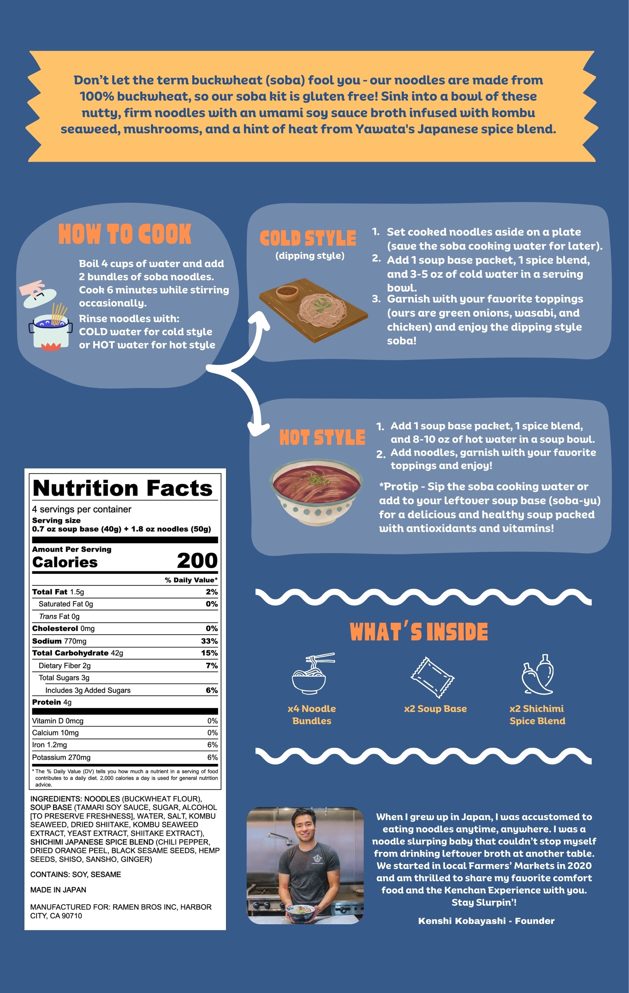 Gluten Free 100% Buckwheat Soba (4 Servings) [GF & VG] – Kenchan Ramen