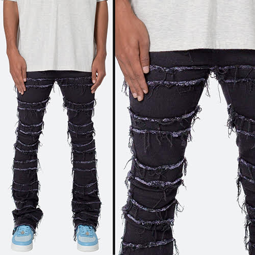 mnml X597 PANELED SKINNY STACKED DENIM - BLACK | KingStar