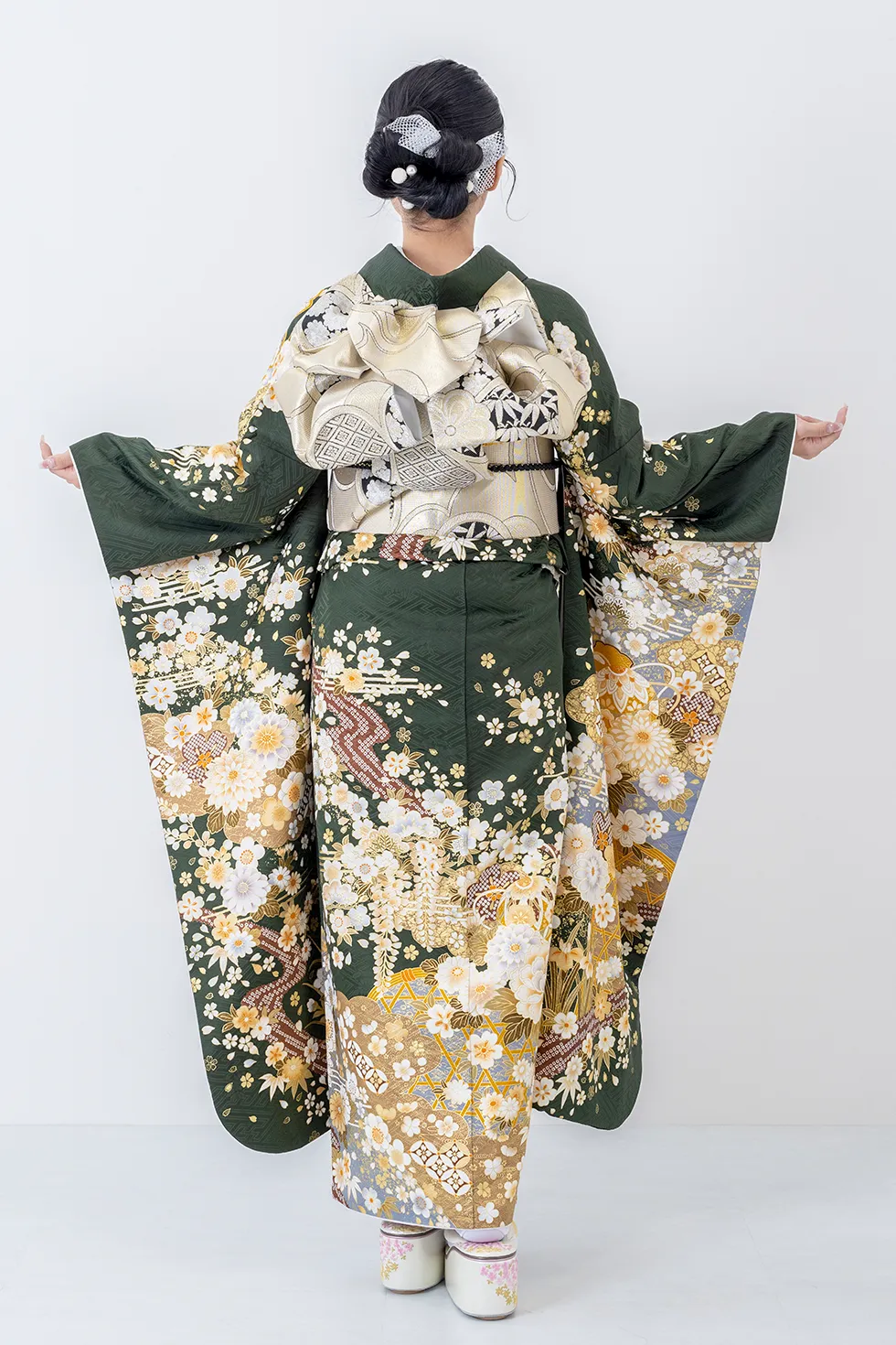 深緑のしめに菊［FS1162］ – 袴・振袖レンタルのエイトグループ