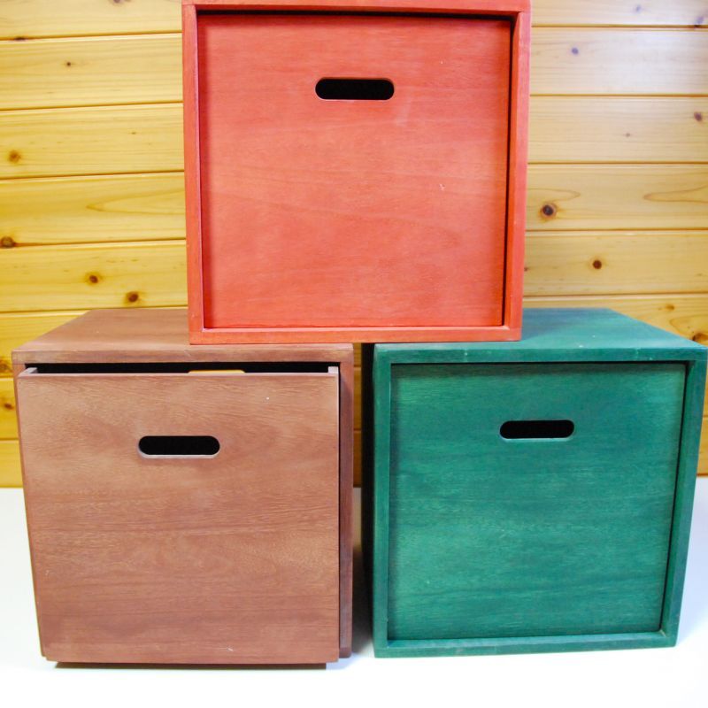 カラーキューブボックス：大サイズ 33cm 引き出しセット】収納ボックス