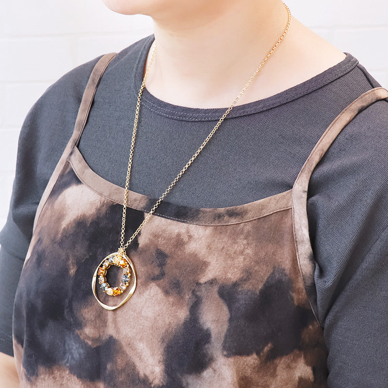 レシピNo.KR1049 貴和クリスタルのサークルビジューネックレス – 貴和