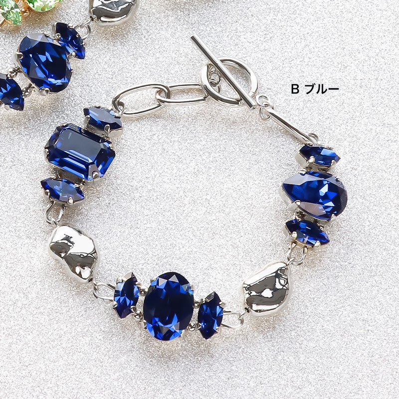 レシピNo.KR1174 貴和クリスタルのコネクトビジューブレスレット2種